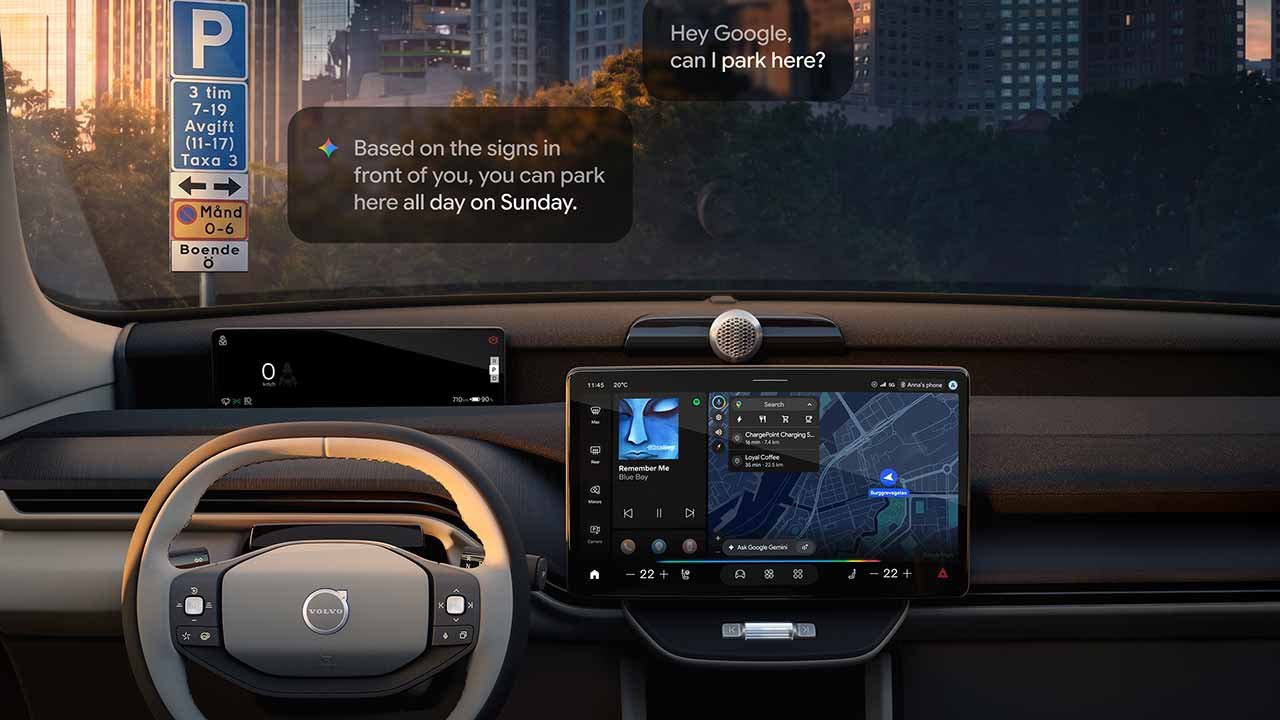 Volvo e Google testam IA que ajuda motorista a entender placas, estacionar e navegar melhor. Ilustração: Volvo