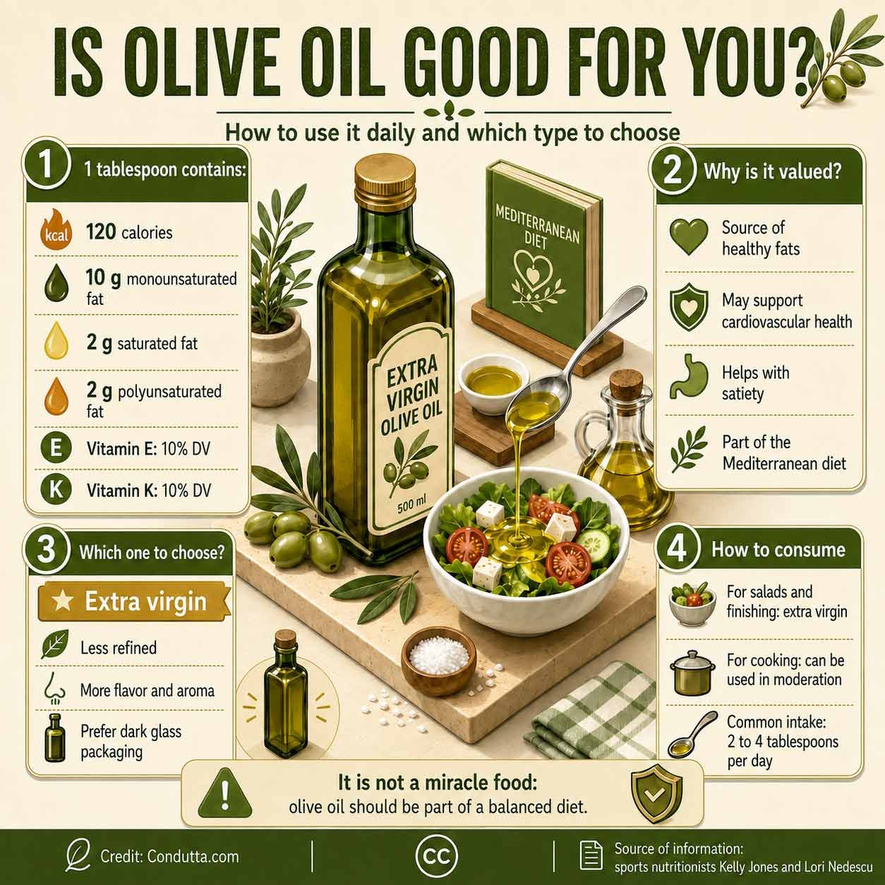  Olive oil: how to use it and which type to choose. Credit: Condutta.com